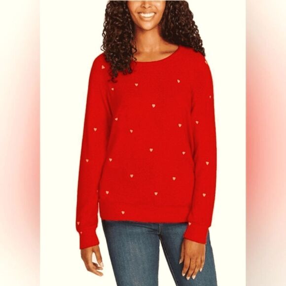 Buffalo Red Heart pattern soft Sweater size M - Picture 3 of 10